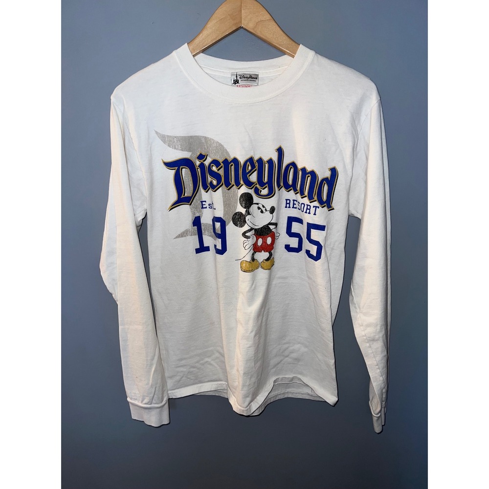Disney Parks Hanes Beefy-T Disneyland Resort 1955 Mickey Mouse Long Sleeve S